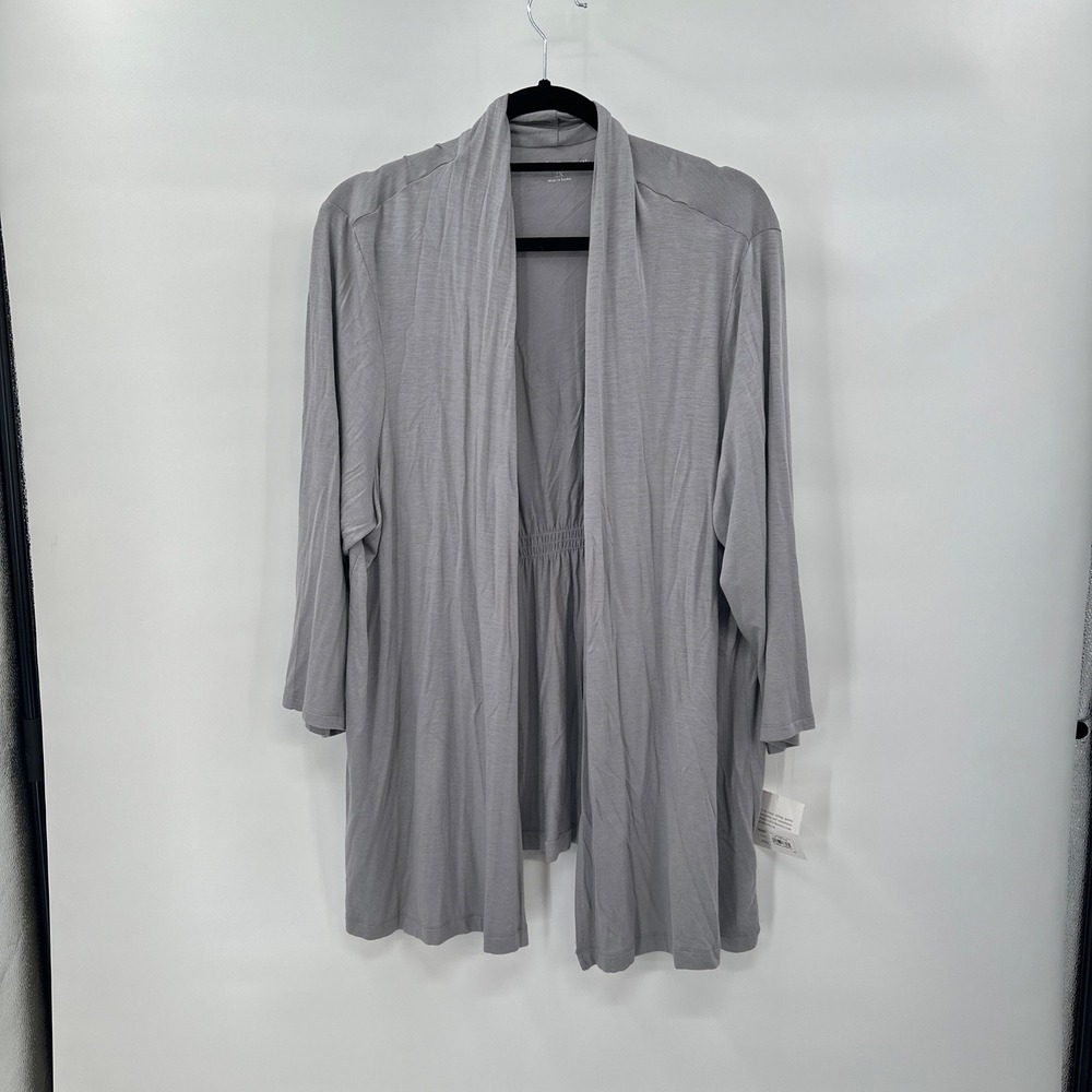 New Minimalist Open Front Cardigan‎ Womens 2X Grey Cozy Layering Casual